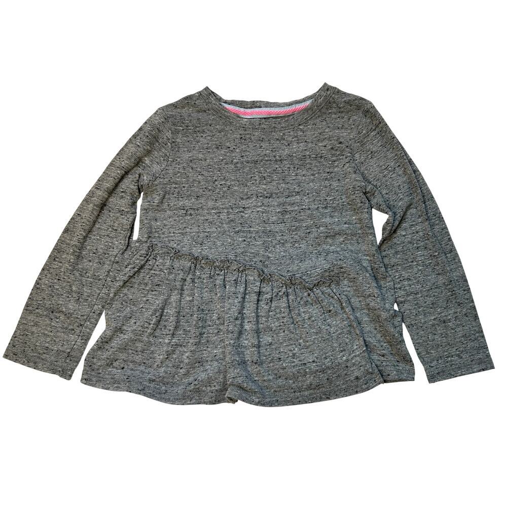Cat & Jack Gray Heathered Peplum Long Sleeve Top - Size 4T
